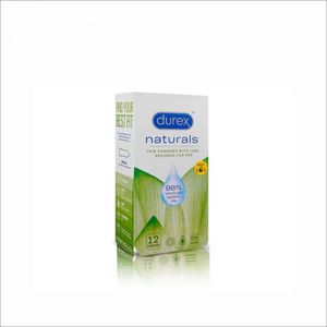 Durex Naturals Thin Condoms 🔥 | 98% Natural Ingredients | Pack of 12 | خواتین کے لیے